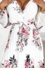 Numoco Dámské květované šaty Ysabel bílo-růžová Univerzální