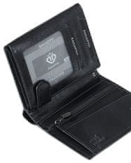 ZAGATTO Pánská černá kožená horizontální peněženka, ochrana karet RFID, kapsa na bankovky, slot na karty, slot na mince, kapsa na doklady, elegantní peněženka v dárkové krabičce, 12,6x9,5x1,8 / ZG-001-BAR-2