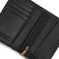 ZAGATTO Černá pánská kožená peněženka, klasická elegantní pánská peněženka s dárkovou krabičkou, ochrana RFID karet, kapsa na bankovky, kapsa na karty, kapsa na mince, kapsa na doklady, 12x9 / ZG-N051-W-F2