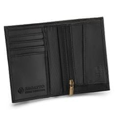 ZAGATTO Černá pánská kožená peněženka, klasická elegantní pánská peněženka s dárkovou krabičkou, ochrana RFID karet, kapsa na bankovky, kapsa na karty, kapsa na mince, kapsa na doklady, 12x9 / ZG-N051-W-F2