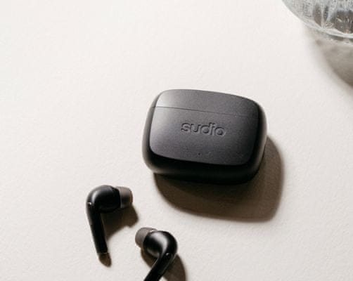  moderní bluetooth sluchátka Sudio n2 pro anc skvělý zvuk dlouhá výdrž nabíjecí box handsfree funkce 