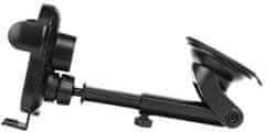 FIXED Automatický držák do auta s rychlým bezdrátovým nabíjením na sklo nebo palubní desku, 15W, černý, FIXMAT-XL-BK