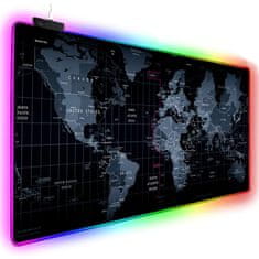 Northix Herní podložka pod myš se světelnou smyčkou - mapa 
