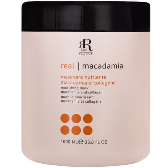RR Line Macadamia Star Mask - vyživující a hydratační maska pro poškozené vlasy, hloubková výživa a regenerace, 1000ml