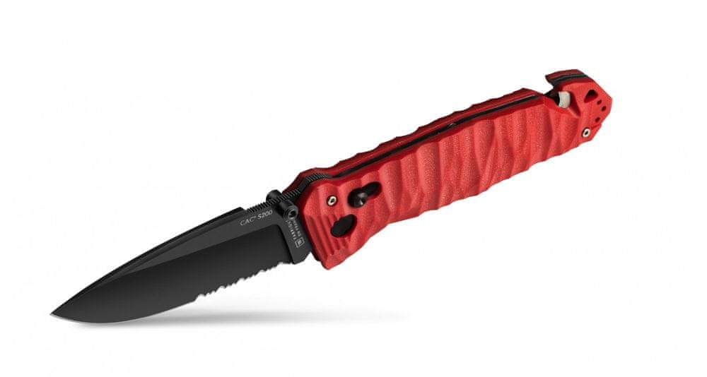 Levně Terrerias Bonjean TB CAC S200 SERRATION MANCHE G10 skládací lovecký nůž červený