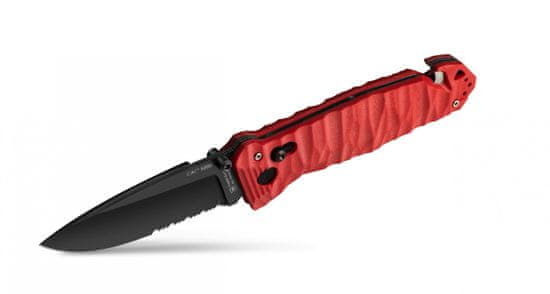 Terrerias Bonjean TB CAC S200 SERRATION MANCHE G10 skládací lovecký nůž červený