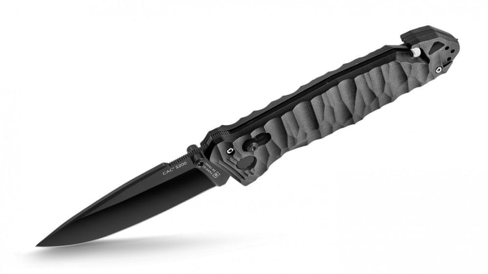Terrerias Bonjean TB CAC S200 SERRATION MANCHE PA6 FV skládací lovecký nůž černý