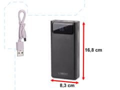 InnoVibe Powerbanka USB 30000mAh s LED displejem - černá