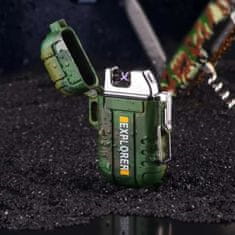 OEM Elektrický zapalovač s USB nabíjením Army-Zelená KP25714