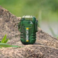 OEM Elektrický zapalovač s USB nabíjením Army-Zelená KP25714