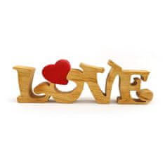 AMADEA Dřevěná dekorace nápis LOVE, masivní dřevo, 25x8 cm