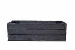 Proutídekorace Dřevěný truhlík antracit 30 cm