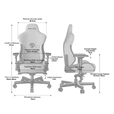 Anda Seat T-Pro 2 Premium Gaming Chair - XL , černá/šedá