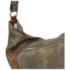 Paolo Bags Příjemná dámská koženková taška většího formátu Veronica, vojenská zelená