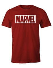 Grooters Pánské červené tričko Marvel - logo Velikost: S