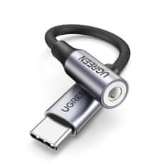 Greatstore Adaptér USB-C na 3,5mm mini jack pro sluchátka 10 cm - černý