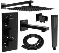Mexen Univerzální sprchový set podomítkový CUBE DR02 30 cm černý