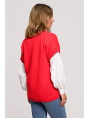 BeWear Dámská pletená vesta Reenzong BK076 červená S/M