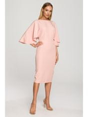 Made of Emotion Dámské midi šaty Suh M700 pudrová růžová XL