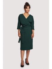 BeWear Dámské midi šaty Loni B241 tmavě zelená L
