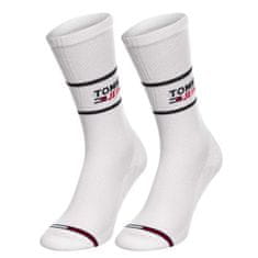 Tommy Jeans 701218704 Tommy-Jeans sportovní vysoké bavlněné unisex ponožky 2 páry v balení, bílá, 35-38