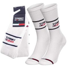 Tommy Jeans 701218704 Tommy-Jeans sportovní vysoké bavlněné unisex ponožky 2 páry v balení, bílá, 39-42