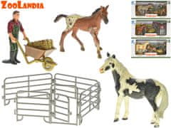 Mikro Trading Zoolandia kůň s hříbětem a doplňky 4druhy v krabičce