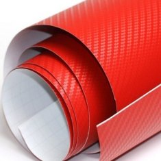 Zaparkorun.cz Designová karbonová fólie, červená, 30 x 127 cm