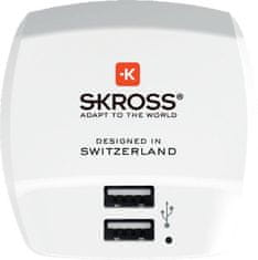 Zaparkorun.cz USB nabíjecí adaptér DC10UK pro UK, 2400 mA, 2x USB výstup, SKROSS