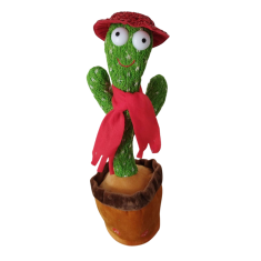 Zaparkorun.cz Interaktivní mluvící a zpívající kaktus s červeným kloboučkem a šálou