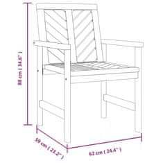 Vidaxl Zahradní jídelní židle 3 ks masivní akáciové dřevo