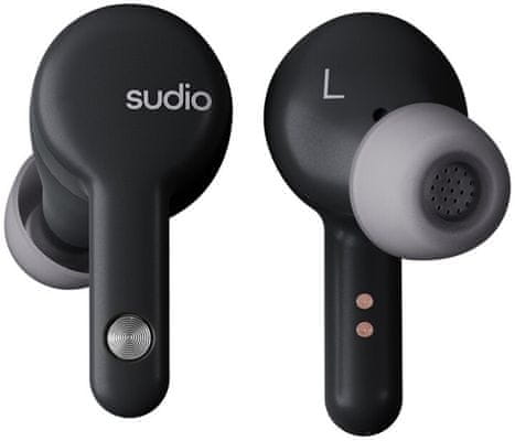 moderní bluetooth sluchátka Sudio a2 pro anc skvělý zvuk dlouhá výdrž nabíjecí box handsfree funkce
