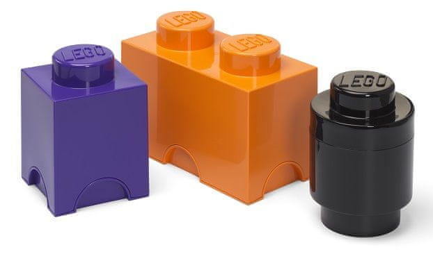 LEGO Úložné boxy Multi-Pack 3 ks - fialová, černá, oranžová