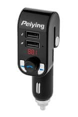 Peiying Vysílač do auta s funkcí bluetooth (2 USB zásuvky) černý URZ0466