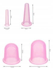 Soulima Sada masážních silikonových baněk proti celulitidě 5 ks růžové