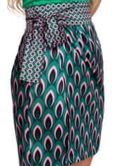 Moe Zavinovací sukně s potiskem M669 model 1 - MOE zelená vzor S