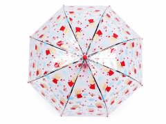 Kraftika 1ks červená srdce dětský průhledný vystřelovací deštník