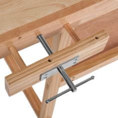 tectake Dílenský stůl PONK1 dřevěný ponk se svěráky