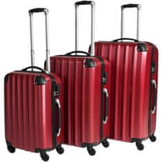 tectake Sada 3 pevných cestovních kufrů