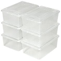 tectake Úložné boxy plastové krabice sada 6 dílná