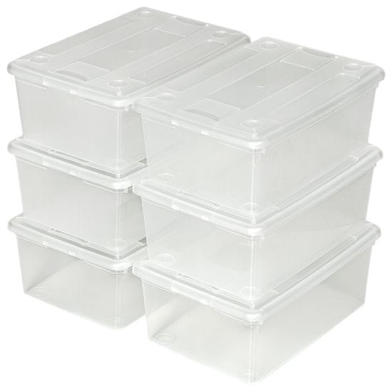 tectake Úložné boxy plastové krabice sada 48dílná