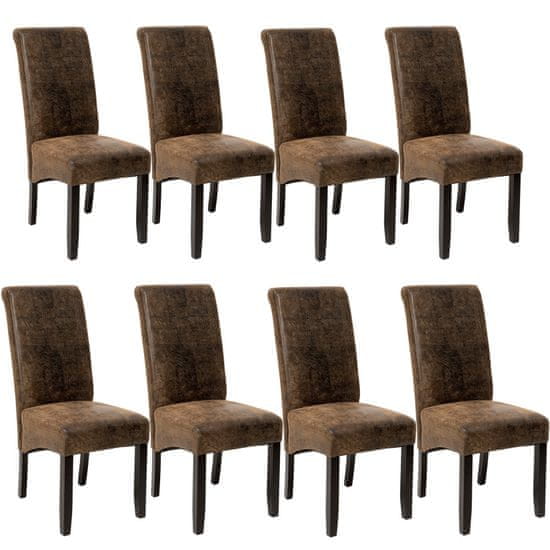 tectake 8 Jídelní židle ergonomické, masivní dřevo