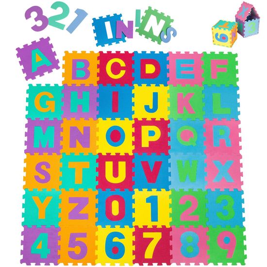 tectake Pěnové puzzle na zem hrací puzzle koberec