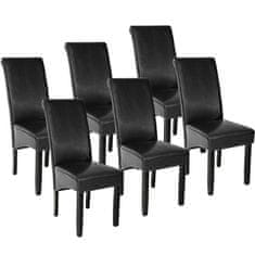 tectake 6 Jídelní židle ergonomické, masivní dřevo