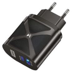 MG GaN síťová nabíječka USB / USB-C 65W, černá