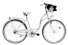 Davi Lila dámské kolo s proutěným košem, výška 160-185 cm, městské kolo, kola 28”, 1-rychlostní, Bílý
