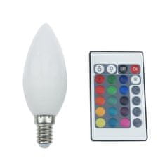 ACA ACA Lighting LED SMD CANDLE E14 230V 4W IR RGB plus 3000K 120st. 300Lm Ra80 C37414RGBWN