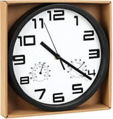 SEGNALE Nástěnné hodiny s teploměrem a vlhkoměrem 25 cm bílá