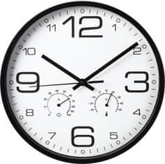 SEGNALE Nástěnné hodiny s teploměrem a vlhkoměrem 30 cm