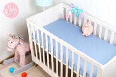 BabyBoom Bavlněné Prostěradlo Do Postýlky 120X60 Cm Premium Hladká Modrá